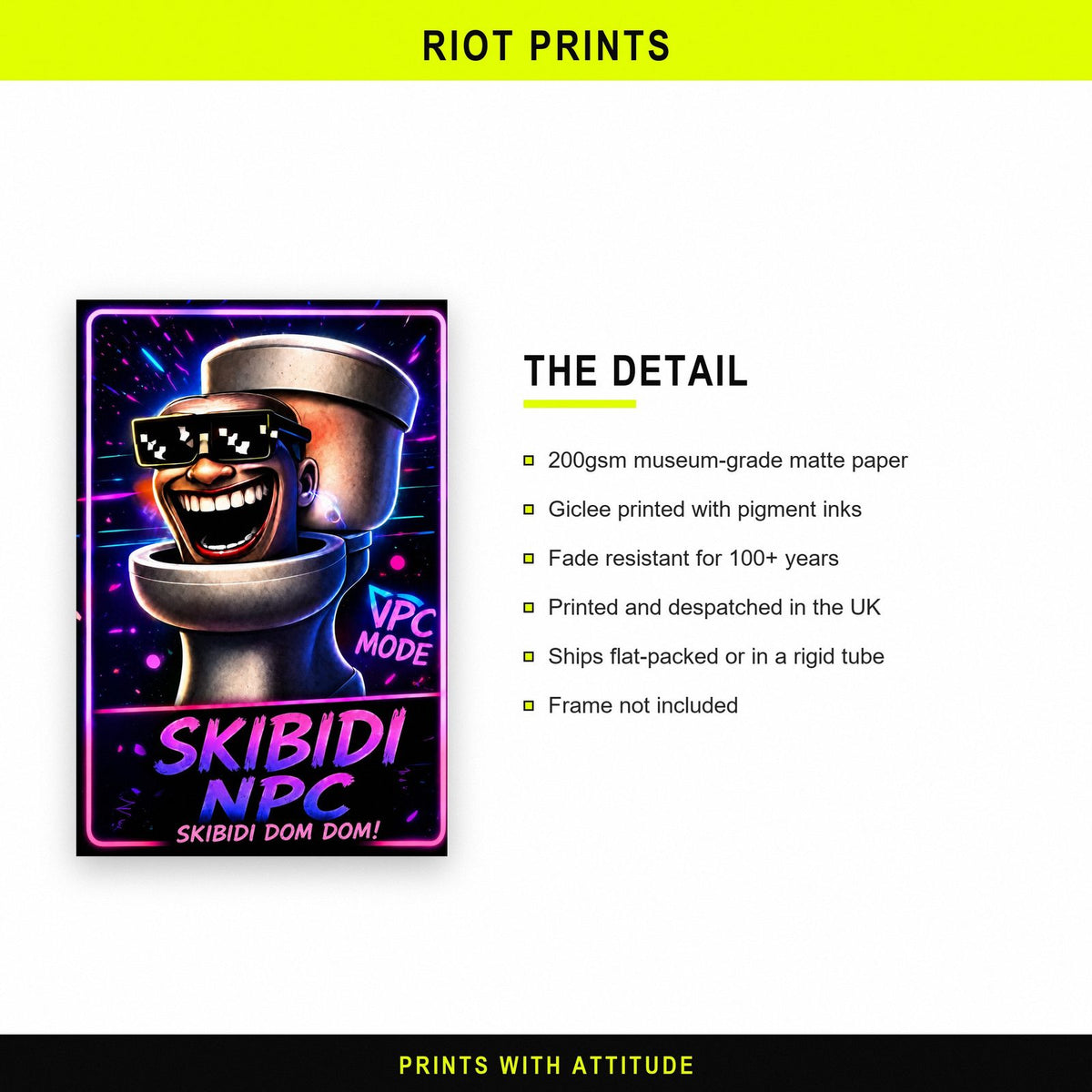 Skibidi NPC Brainrot Meme Art Print
