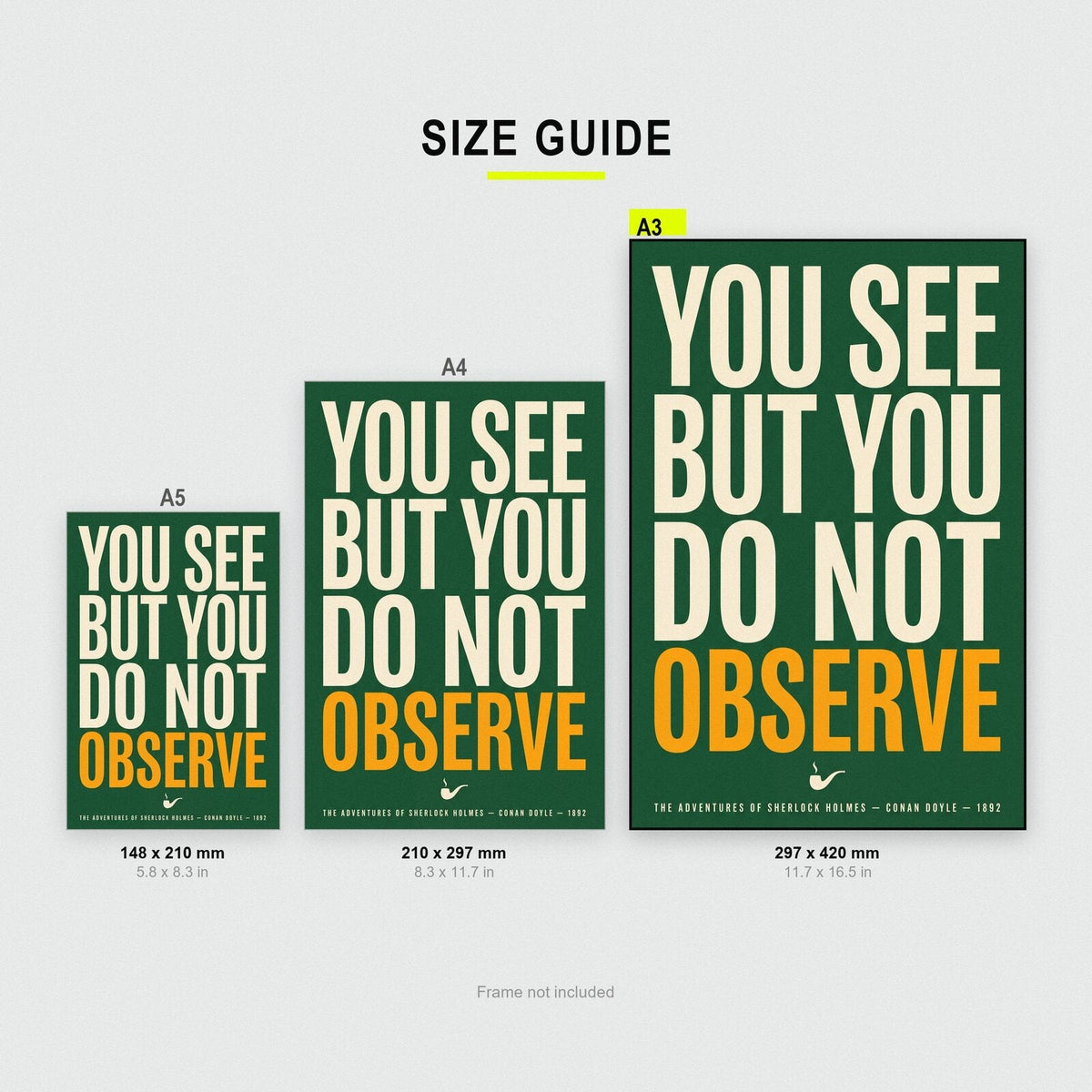 You See But You Do Not Observe Book Quote Art Print