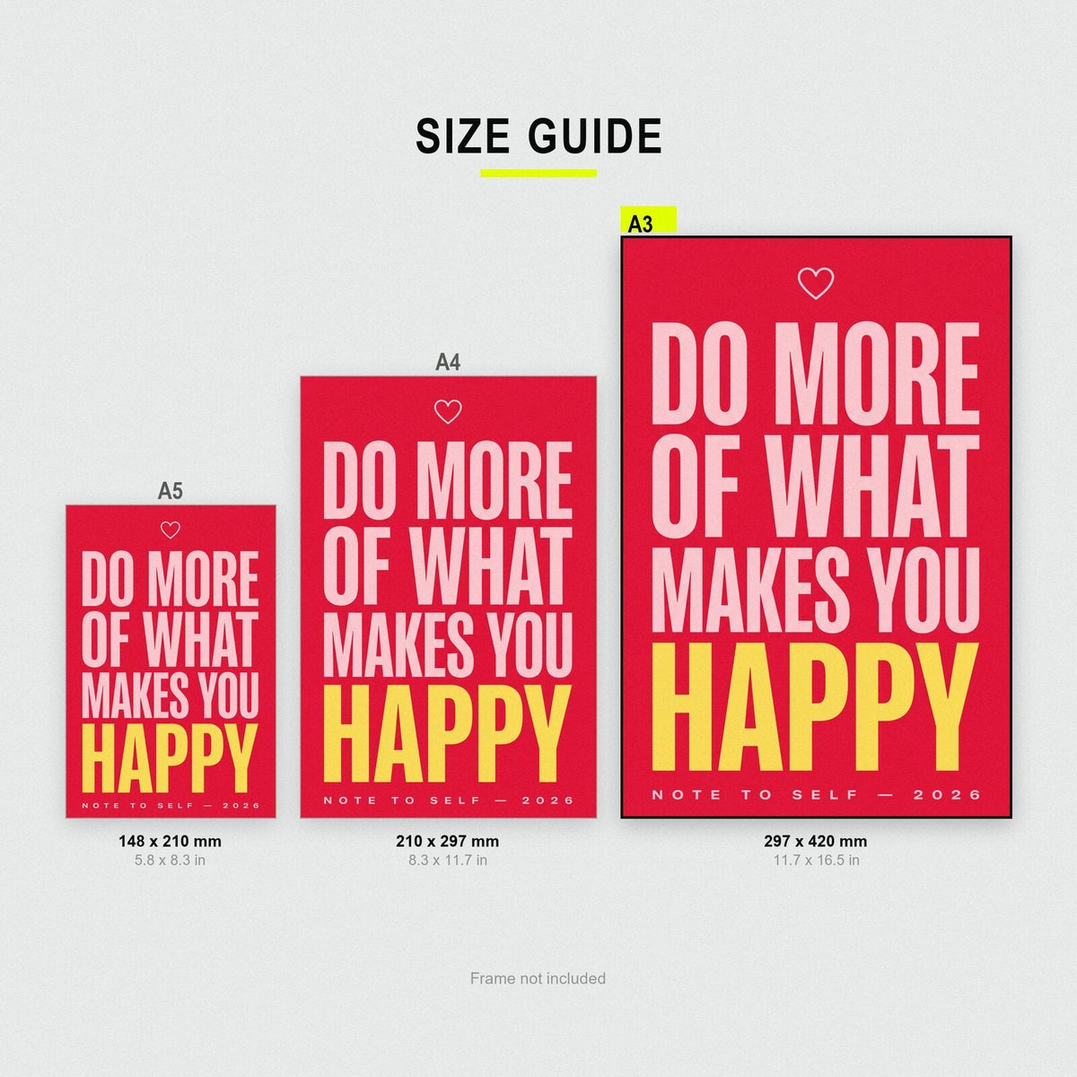 Do More Of What Makes You Happy Note To Self Typography Art Print