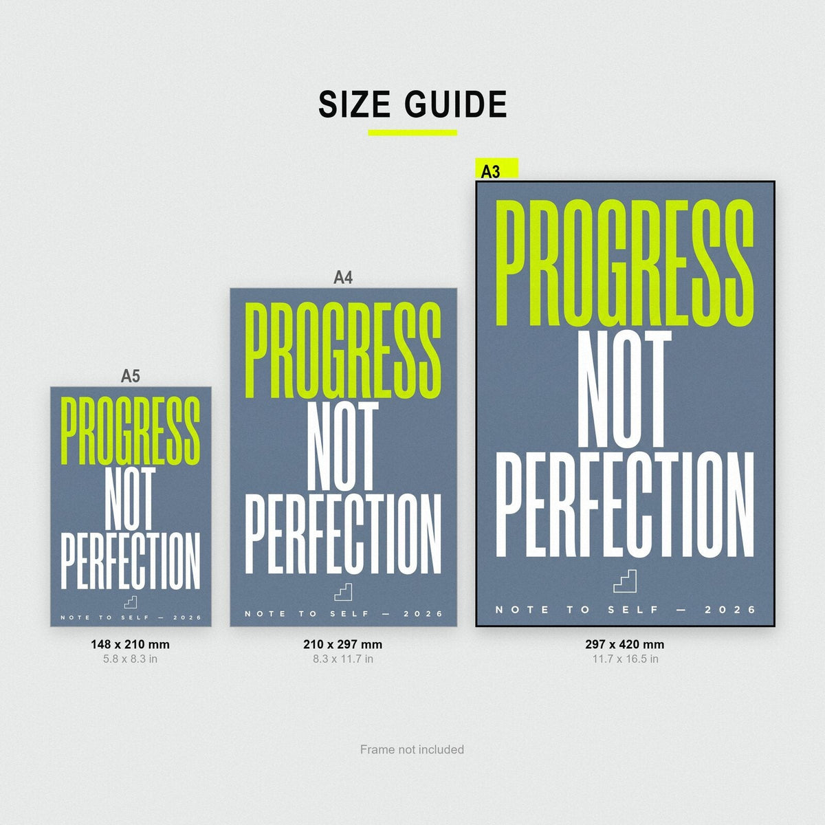 Progress Not Perfection Note To Self Typography Art Print