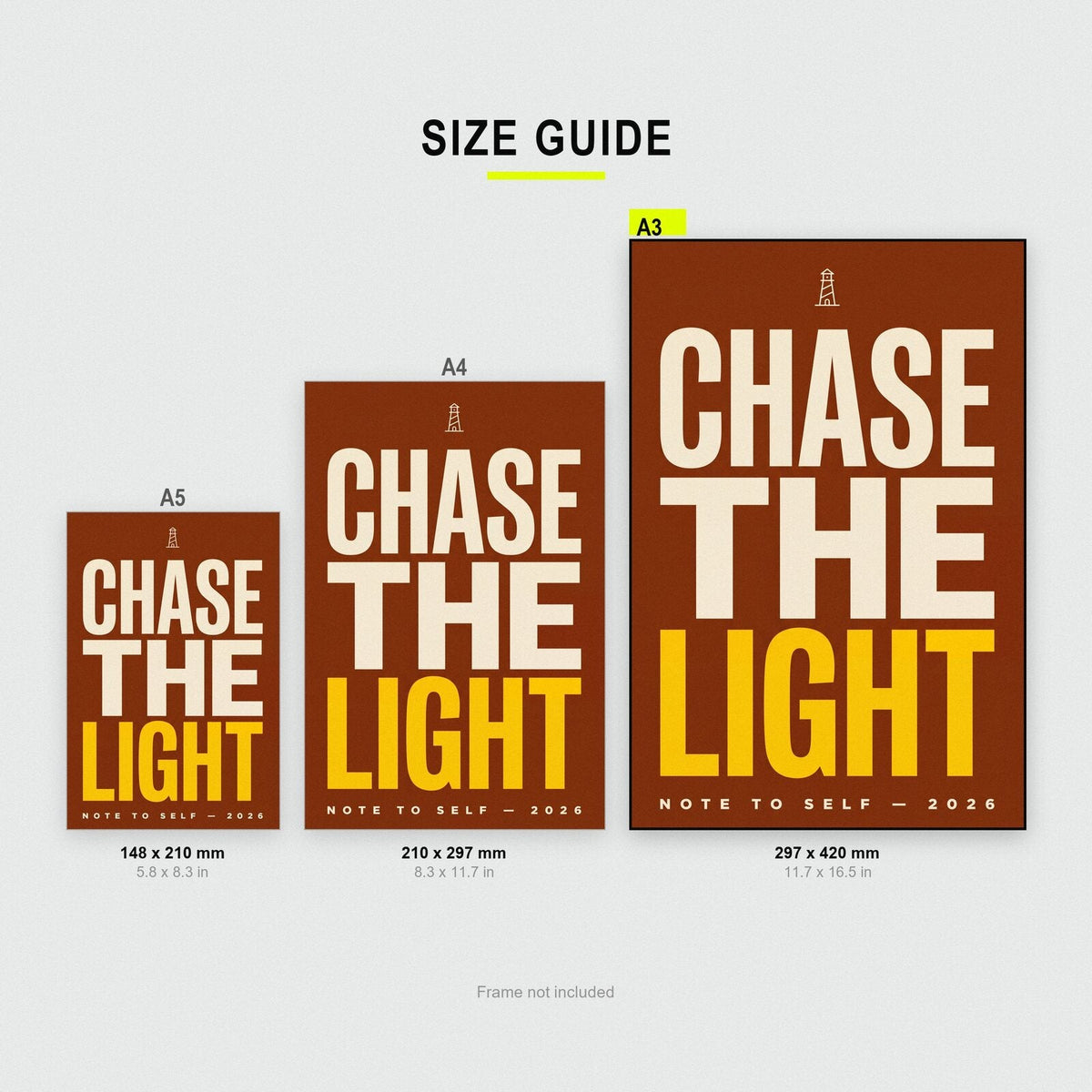 Chase The Light Note To Self Typography Art Print