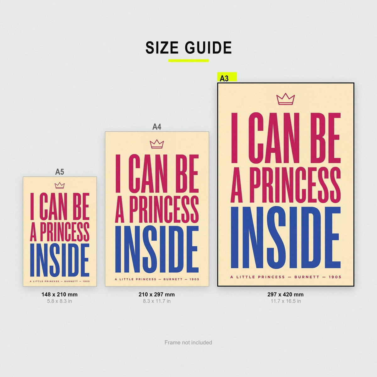I Can Be A Princess Inside Book Quote Art Print