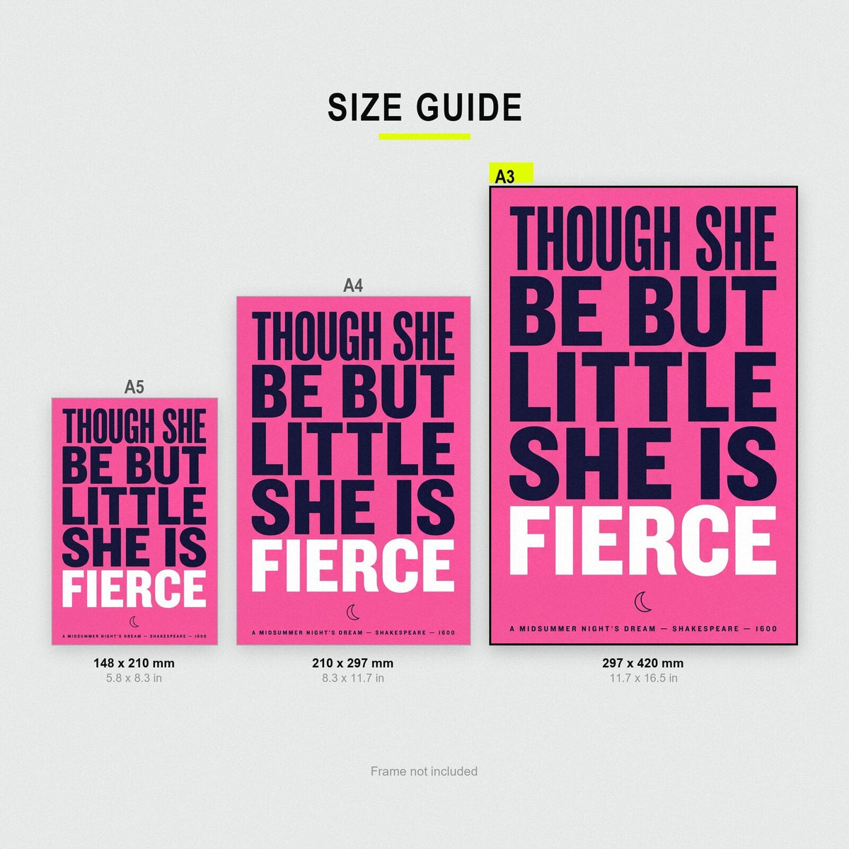 Though She Be But Little She Is Fierce Book Quote Art Print