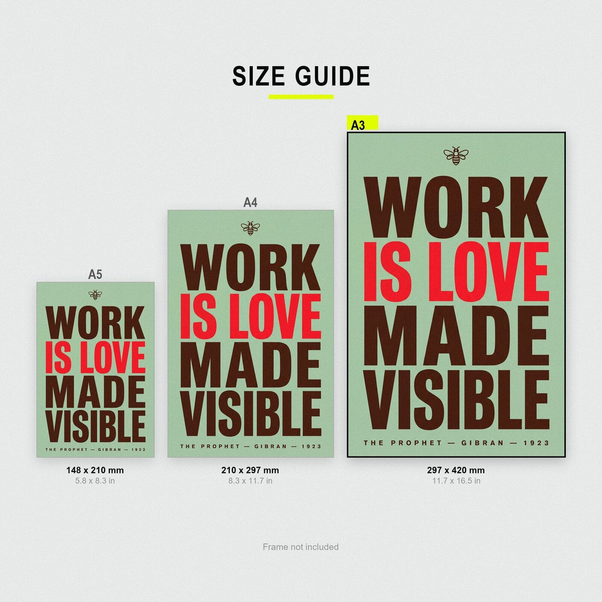 Work Is Love Made Visible Book Quote Art Print