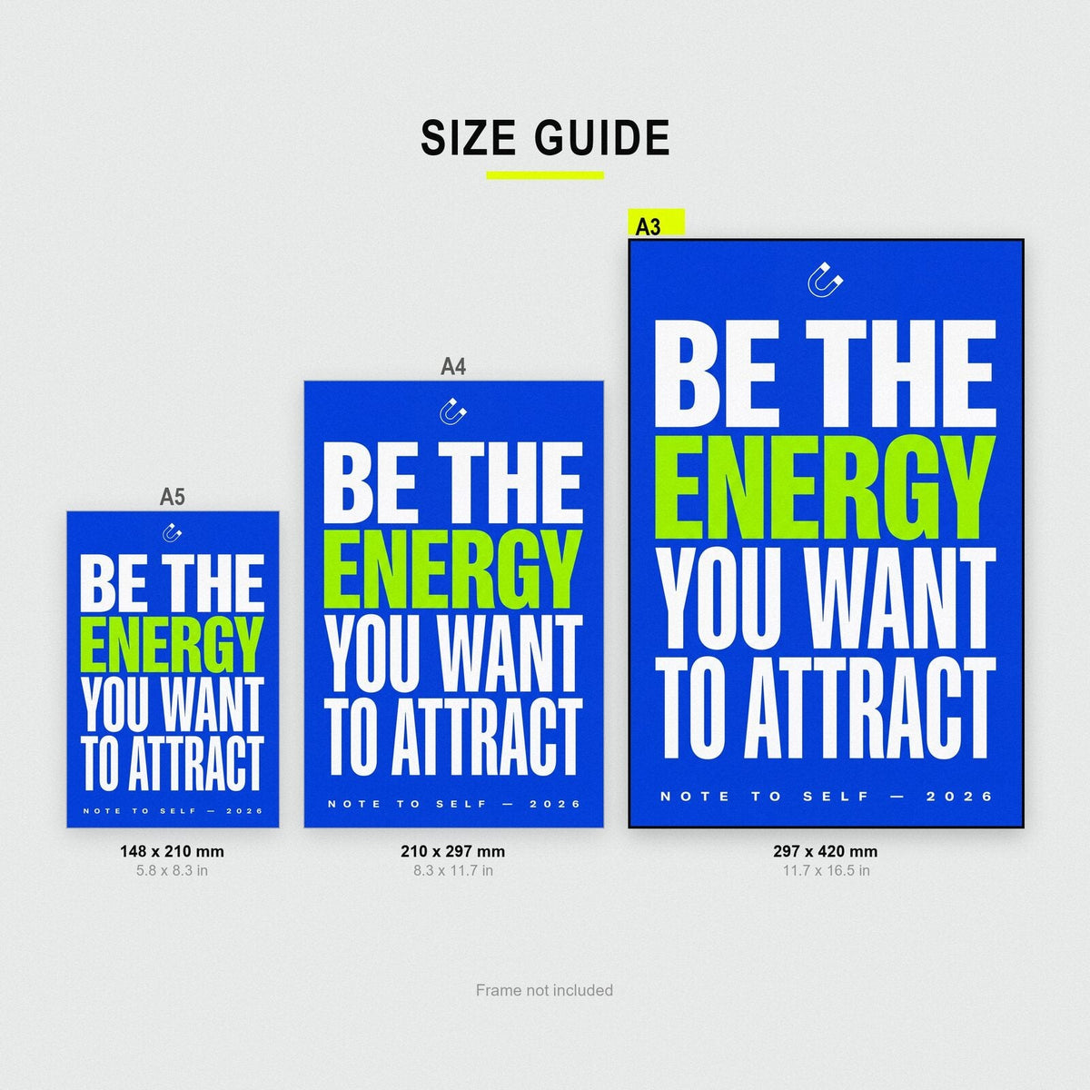 Be The Energy You Want To Attract Note To Self Typography Art Print