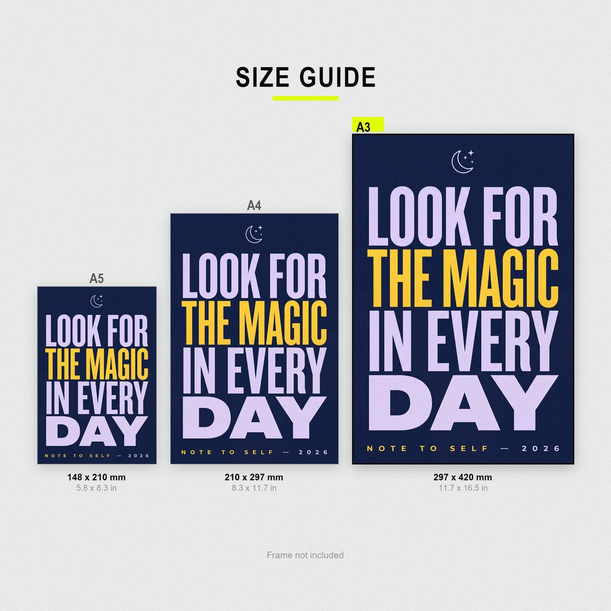 Look For The Magic In Every Day Note To Self Typography Art Print