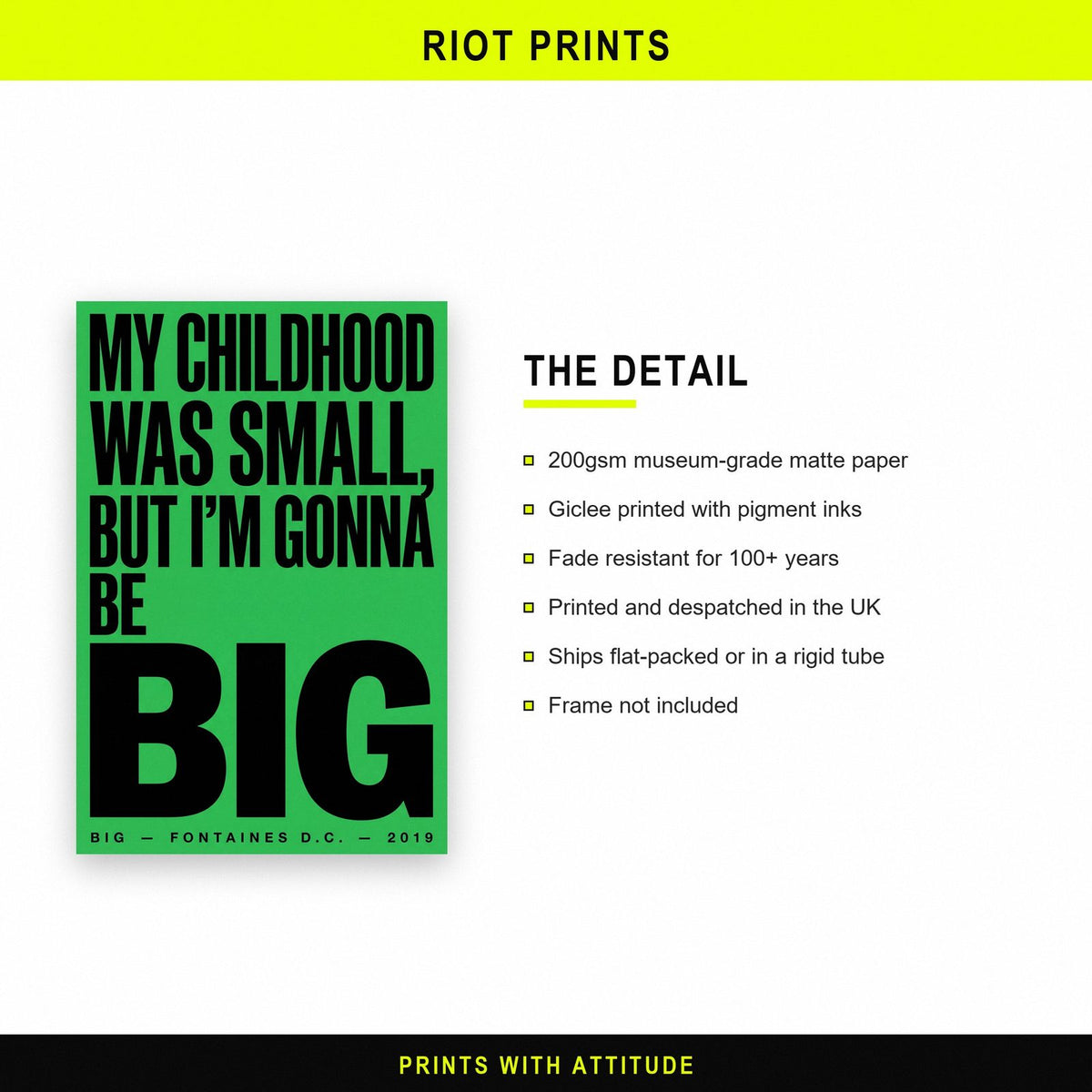 Big Lyrics Print paper and printing specification