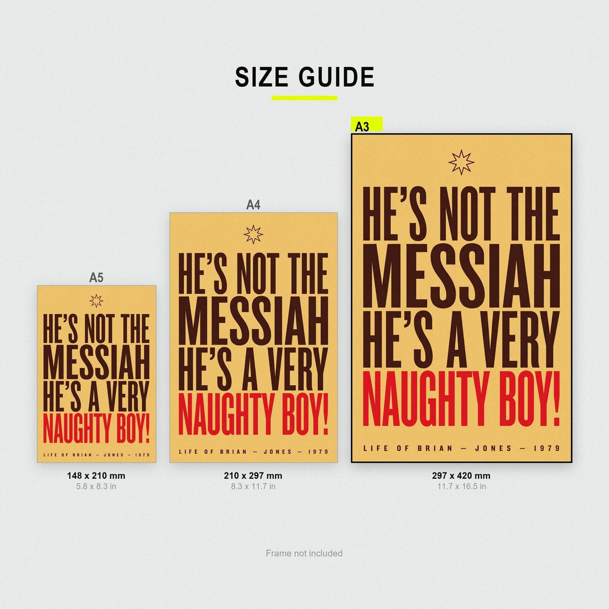 Hes Not The Messiah Hes A Very Naughty Boy Movie Quote Art Print