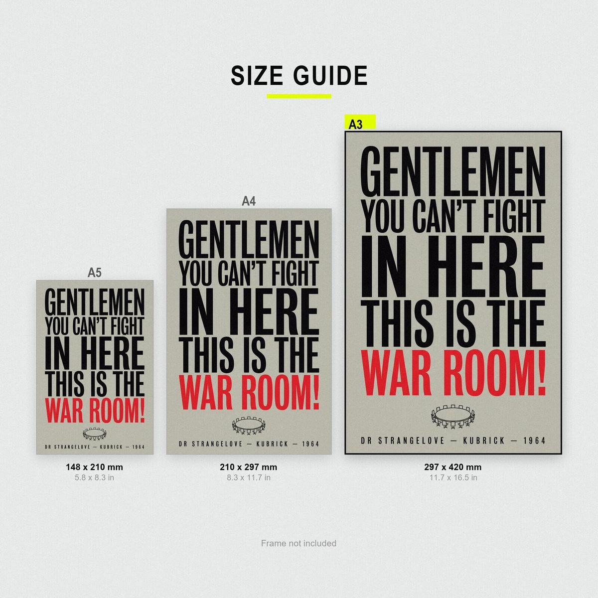 Gentlemen You Cant Fight In Here This Is The War Room Movie Quote Art Print