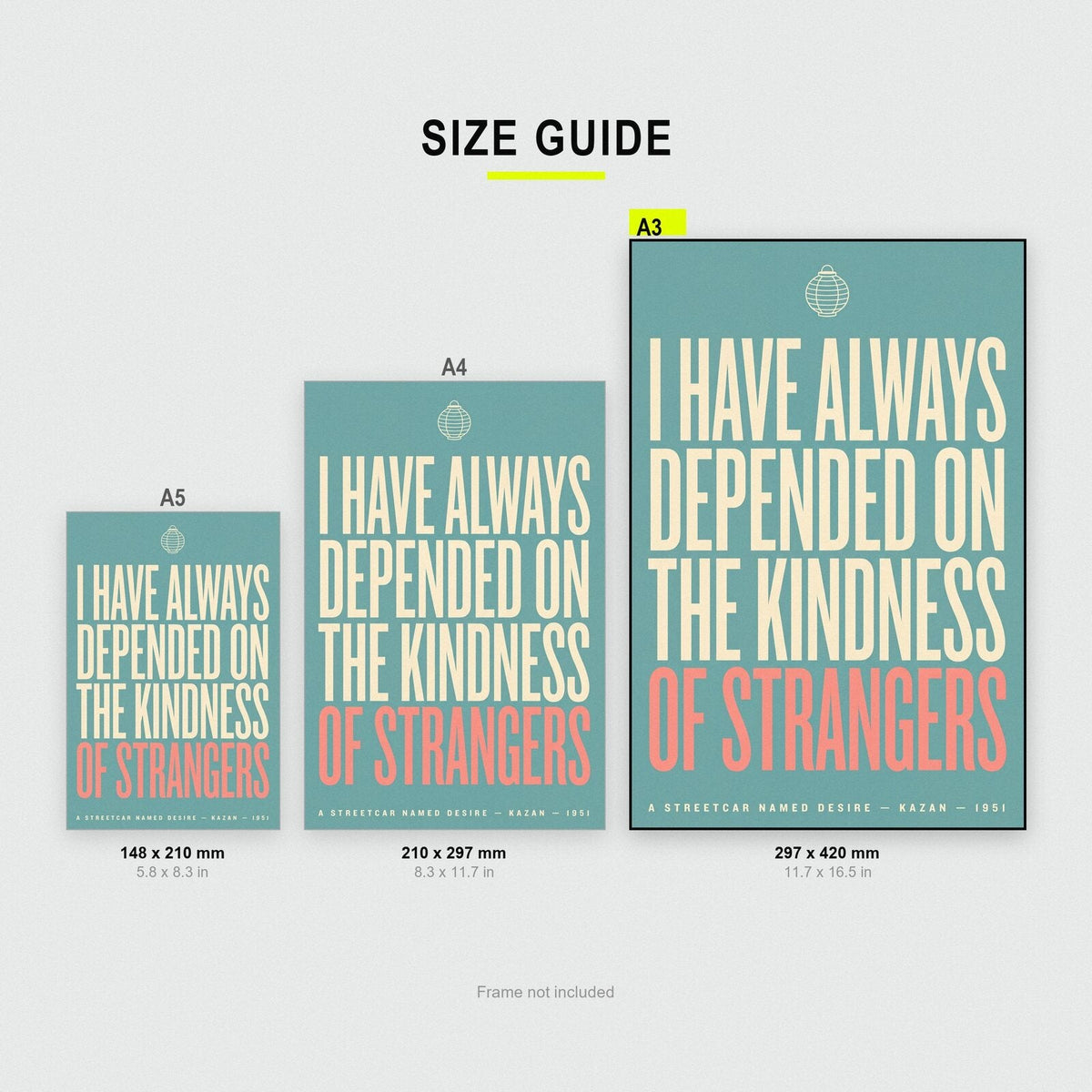I Have Always Depended On The Kindness Of Strangers Movie Quote Art Print