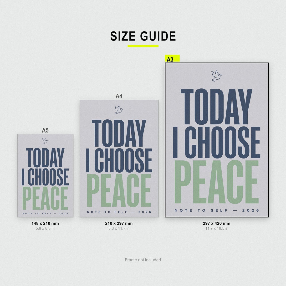 Today I Choose Peace Note To Self Typography Art Print