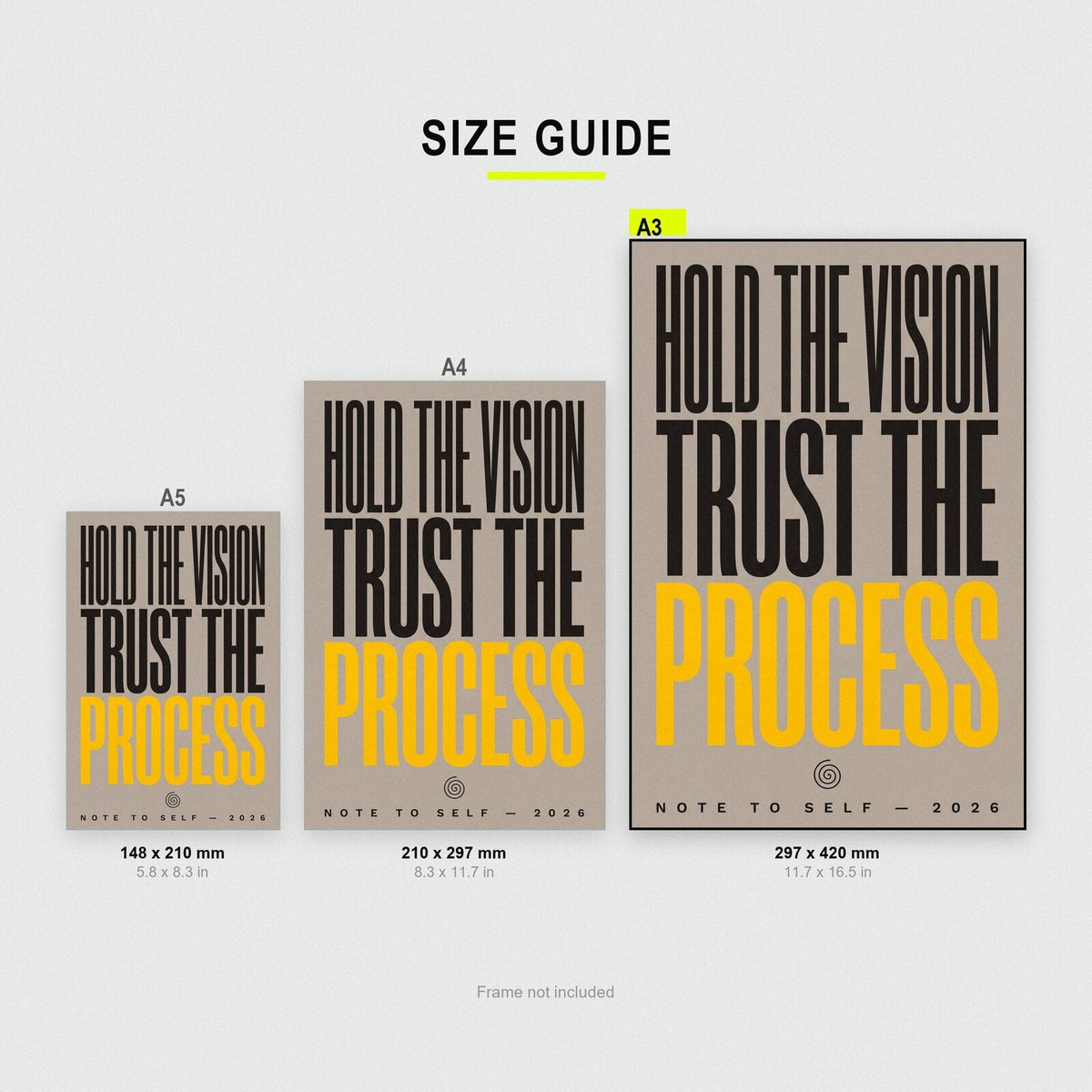 Hold The Vision Trust The Process Note To Self Typography Art Print