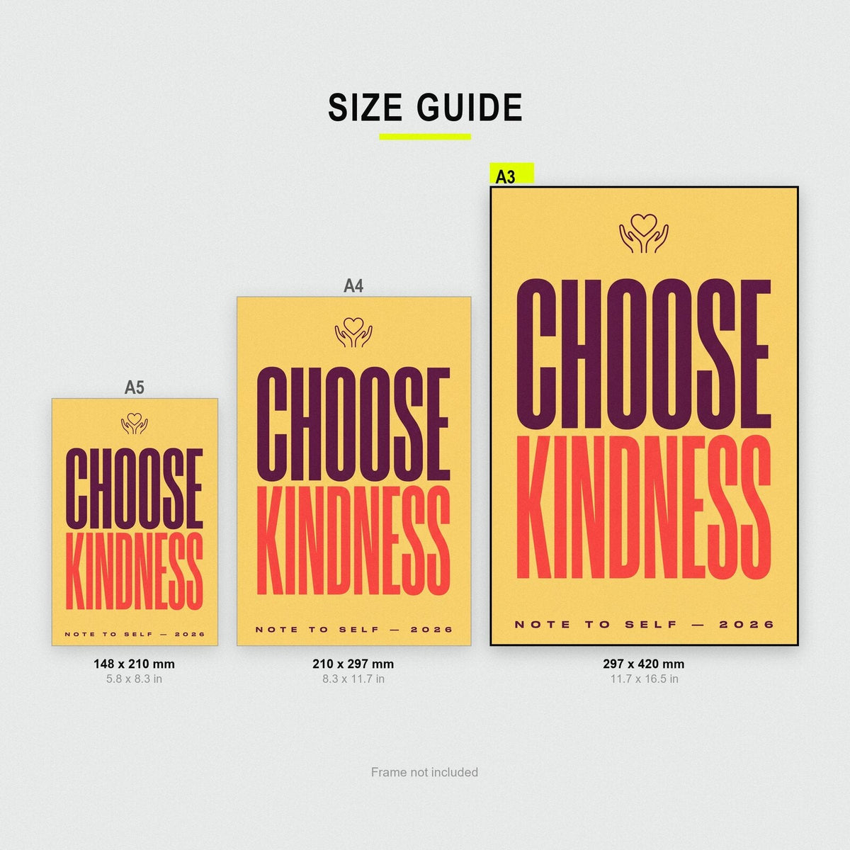 Choose Kindness Note To Self Typography Art Print