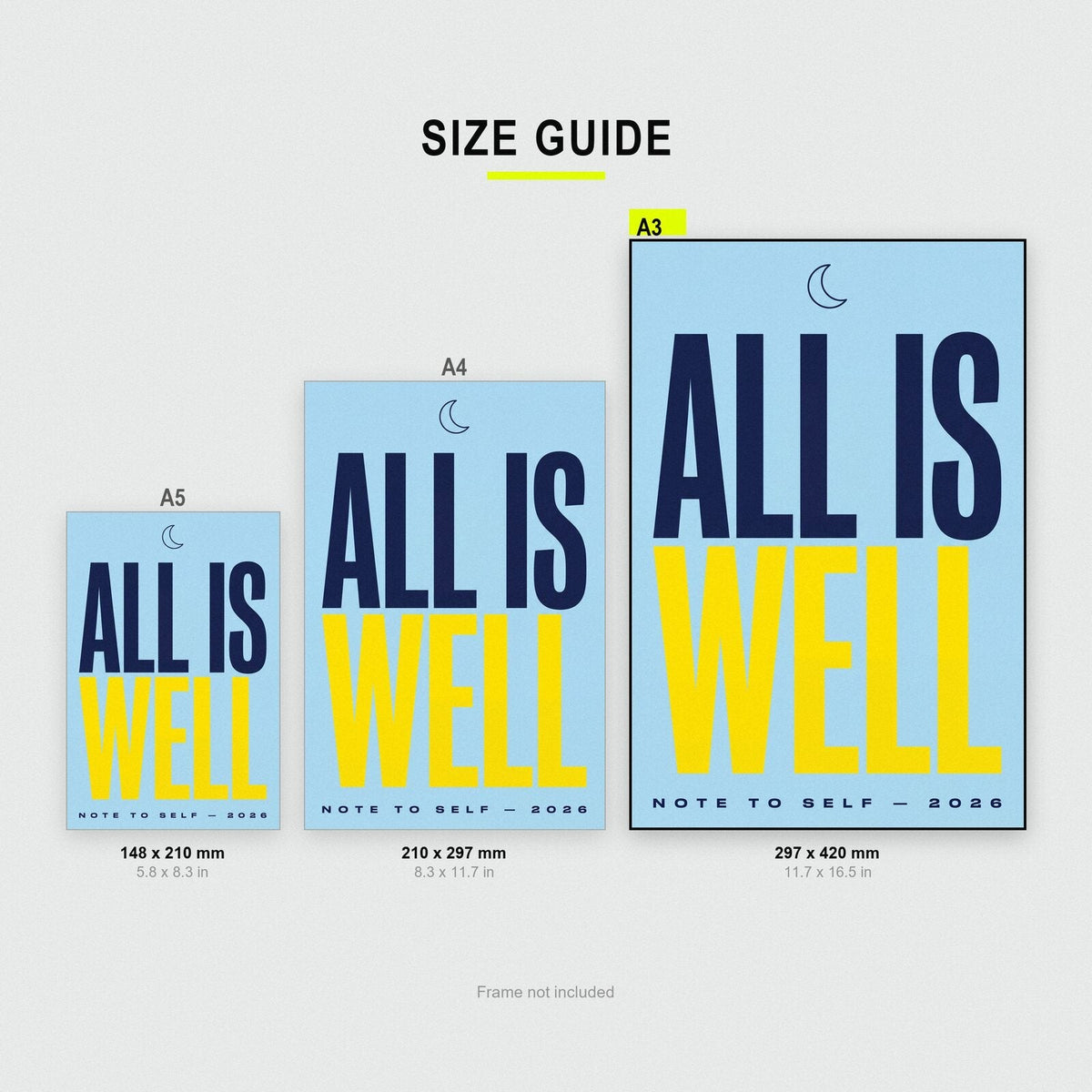 All Is Well Note To Self Typography Art Print