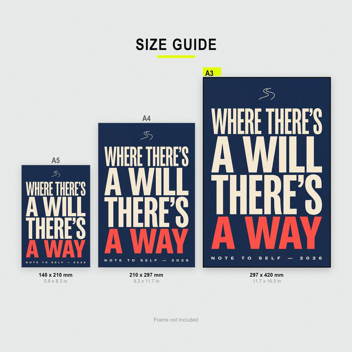 Where Theres A Will Theres A Way Note To Self Typography Art Print