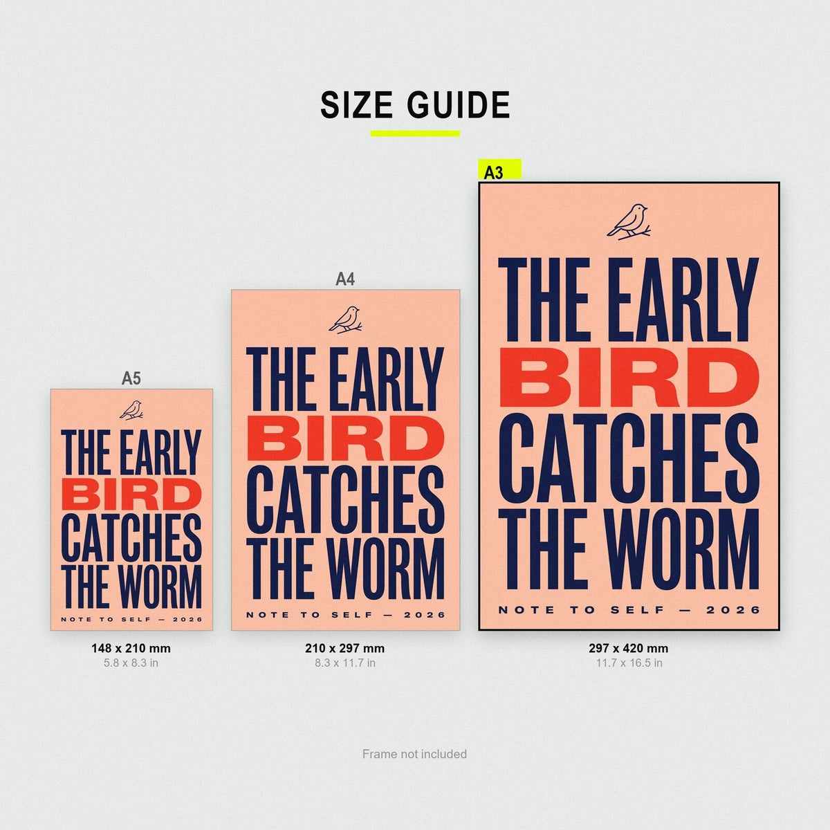 The Early Bird Catches The Worm Note To Self Typography Art Print