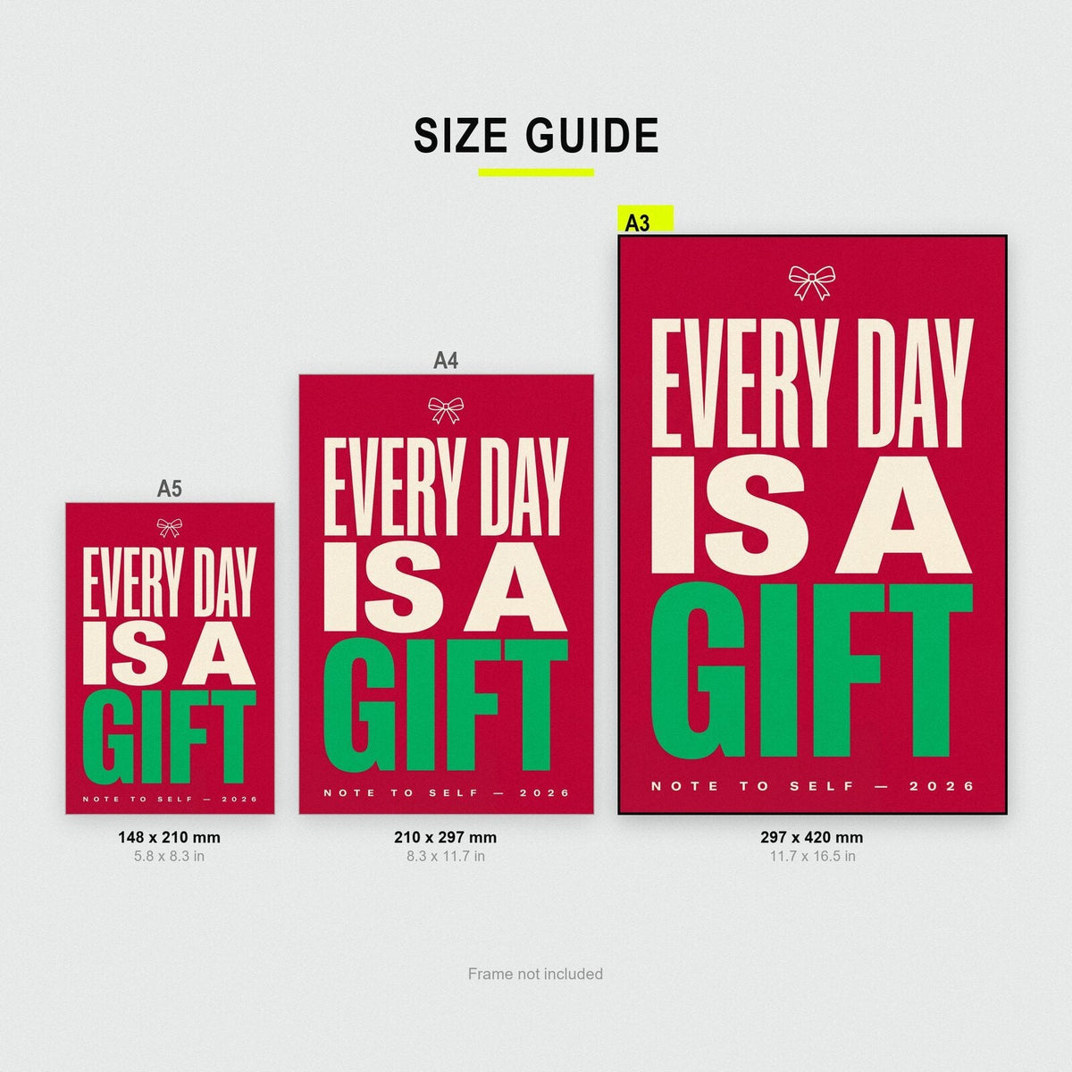 Every Day Is A Gift Note To Self Typography Art Print