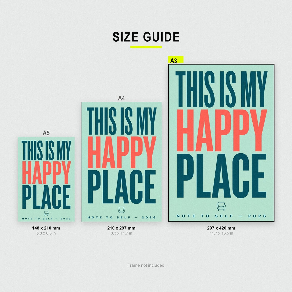 This Is My Happy Place Note To Self Typography Art Print
