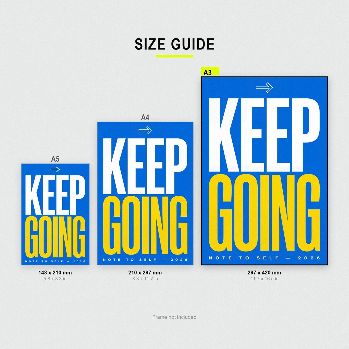 Keep Going Note To Self Typography Art Print