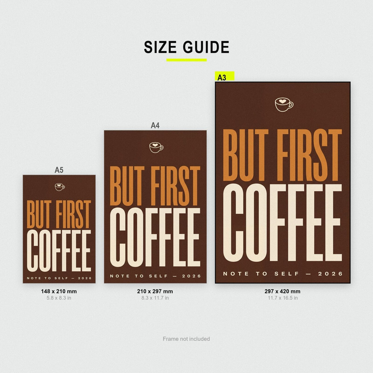But First Coffee Note To Self Typography Art Print