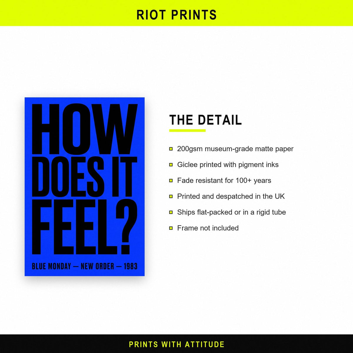 Blue Monday Lyrics Print paper and printing specification