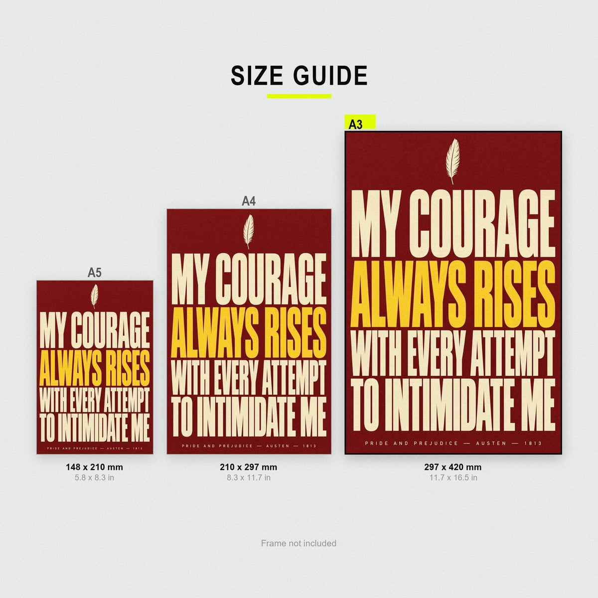 My Courage Always Rises Book Quote Art Print