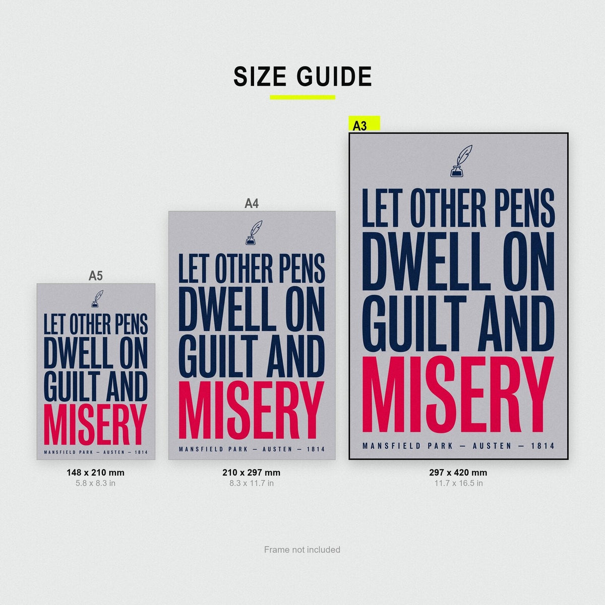 Let Other Pens Dwell On Guilt And Misery Book Quote Art Print