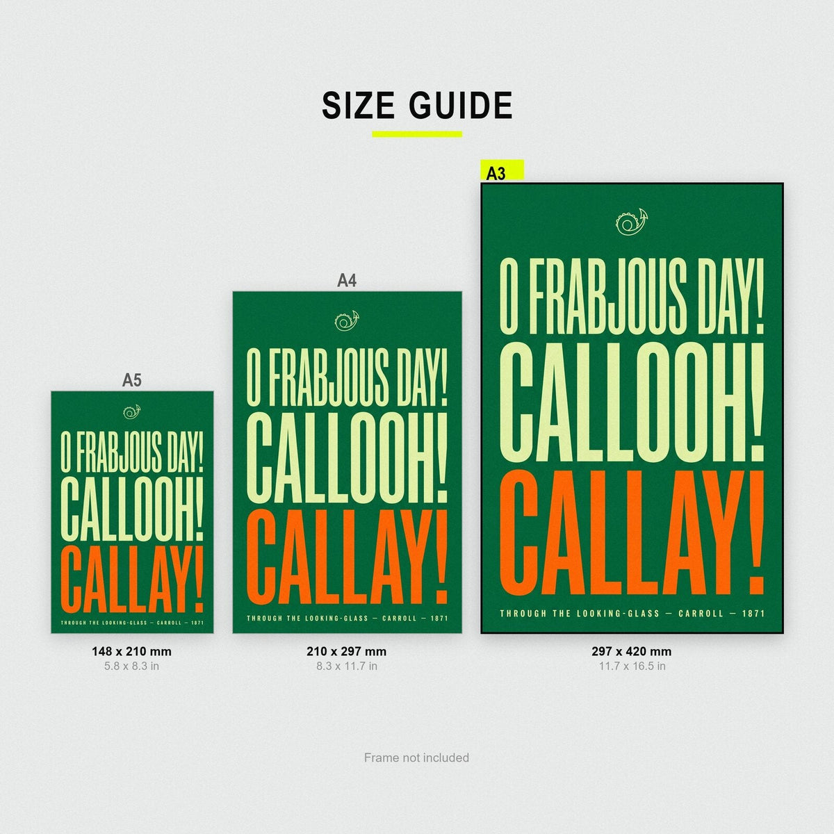 O Frabjous Day Callooh Callay Book Quote Art Print