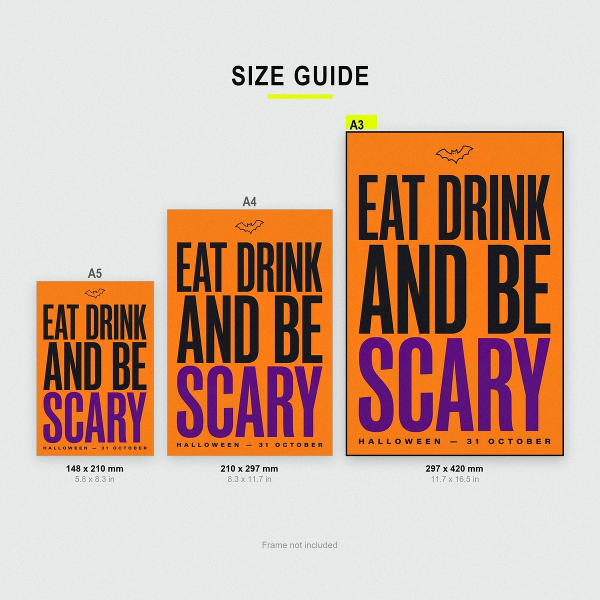 Eat Drink And Be Scary Halloween Typography Art Print