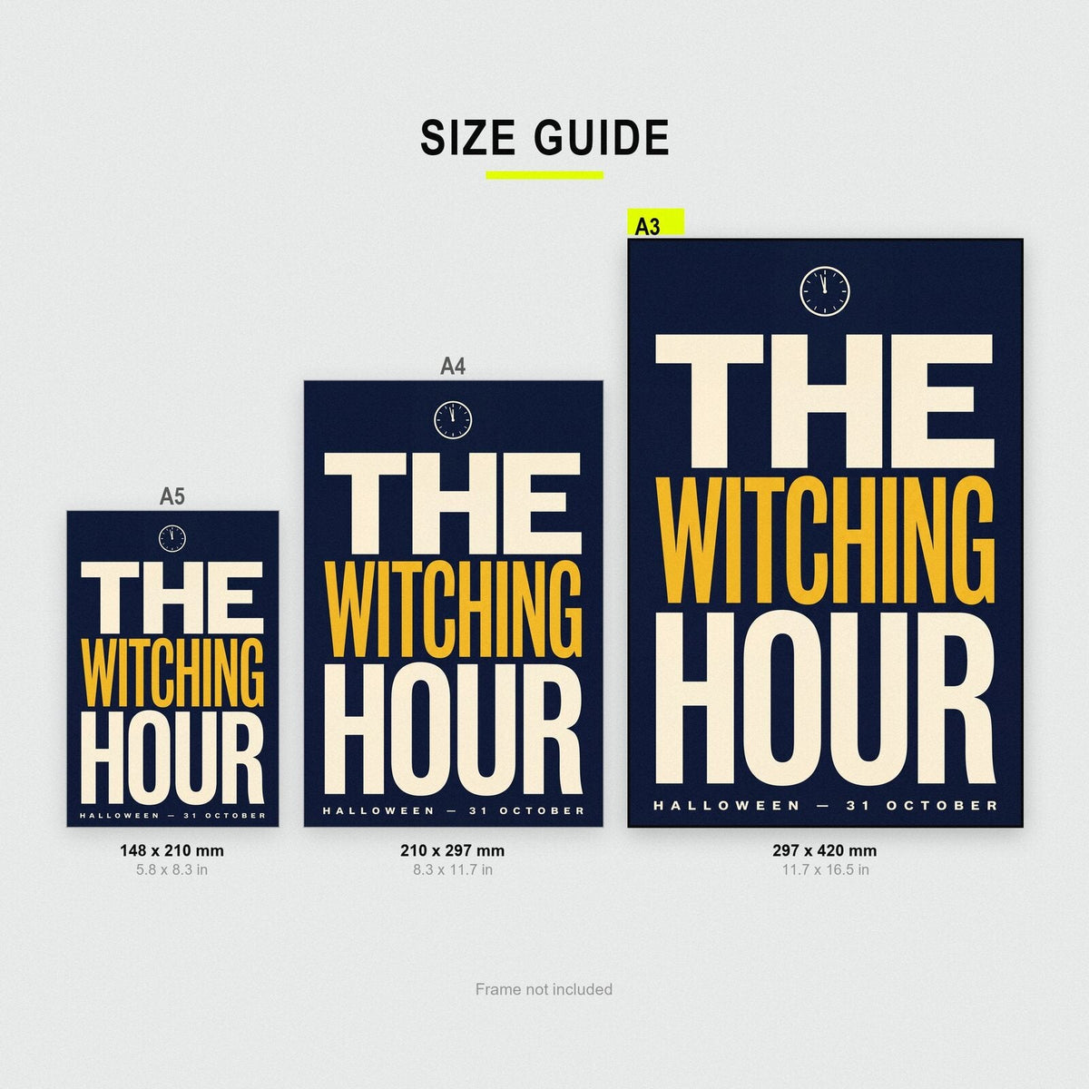 The Witching Hour Halloween Typography Art Print