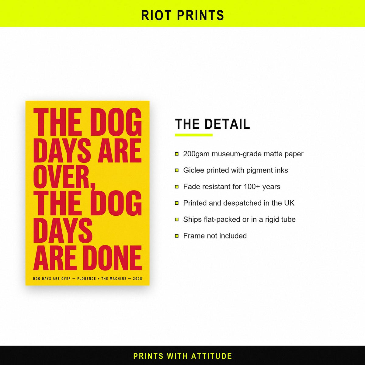 Dog Days Are Over Lyrics Print paper and printing specification