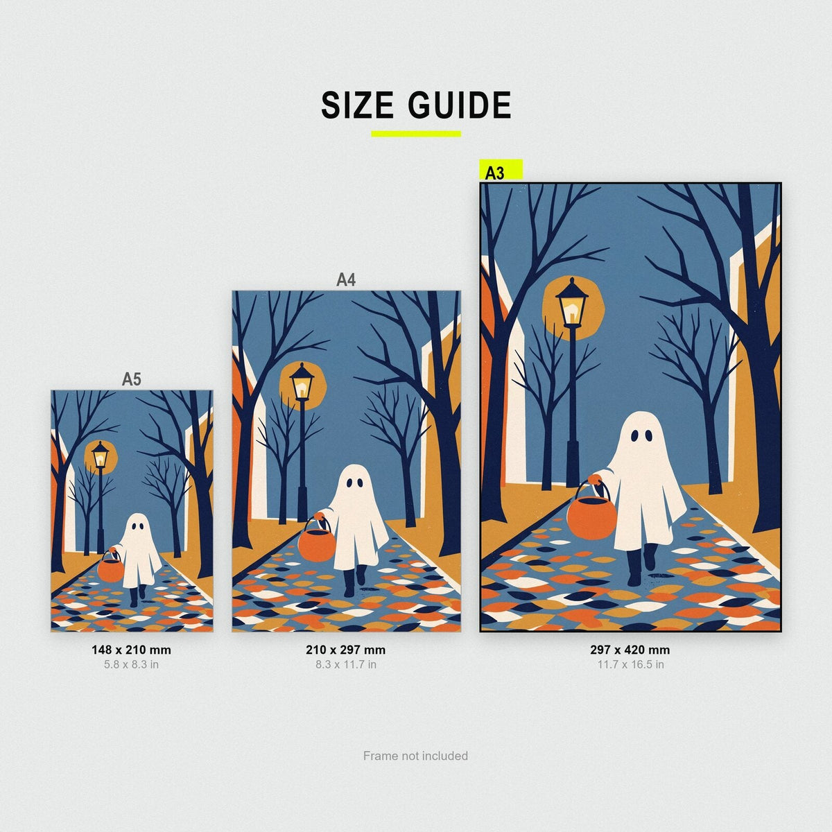 Little Ghost Trick Or Treat Halloween Art Print