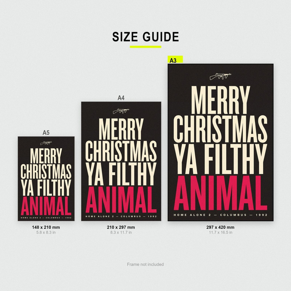 Merry Christmas Ya Filthy Animal Christmas Movie Quote Art Print