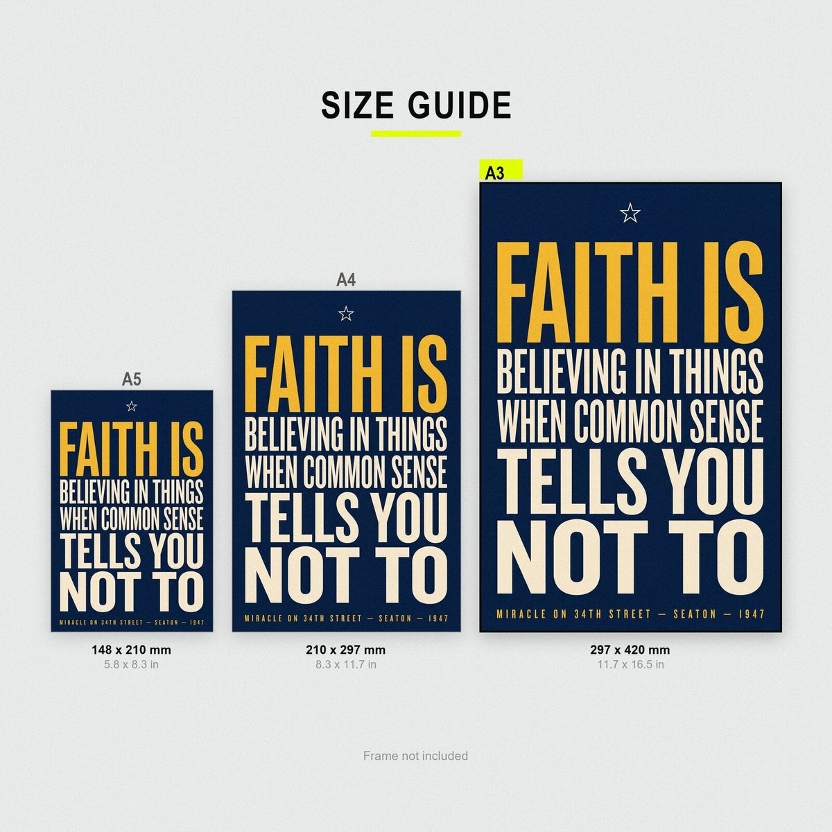 Faith Is Believing When Common Sense Tells You Not To Christmas Movie Quote Art Print