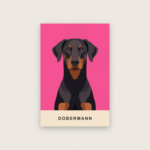 Dobermann Dog Portrait Art Print