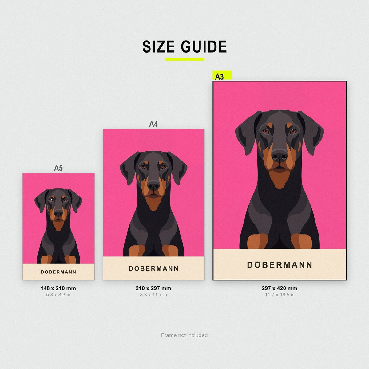 Dobermann Dog Portrait Art Print