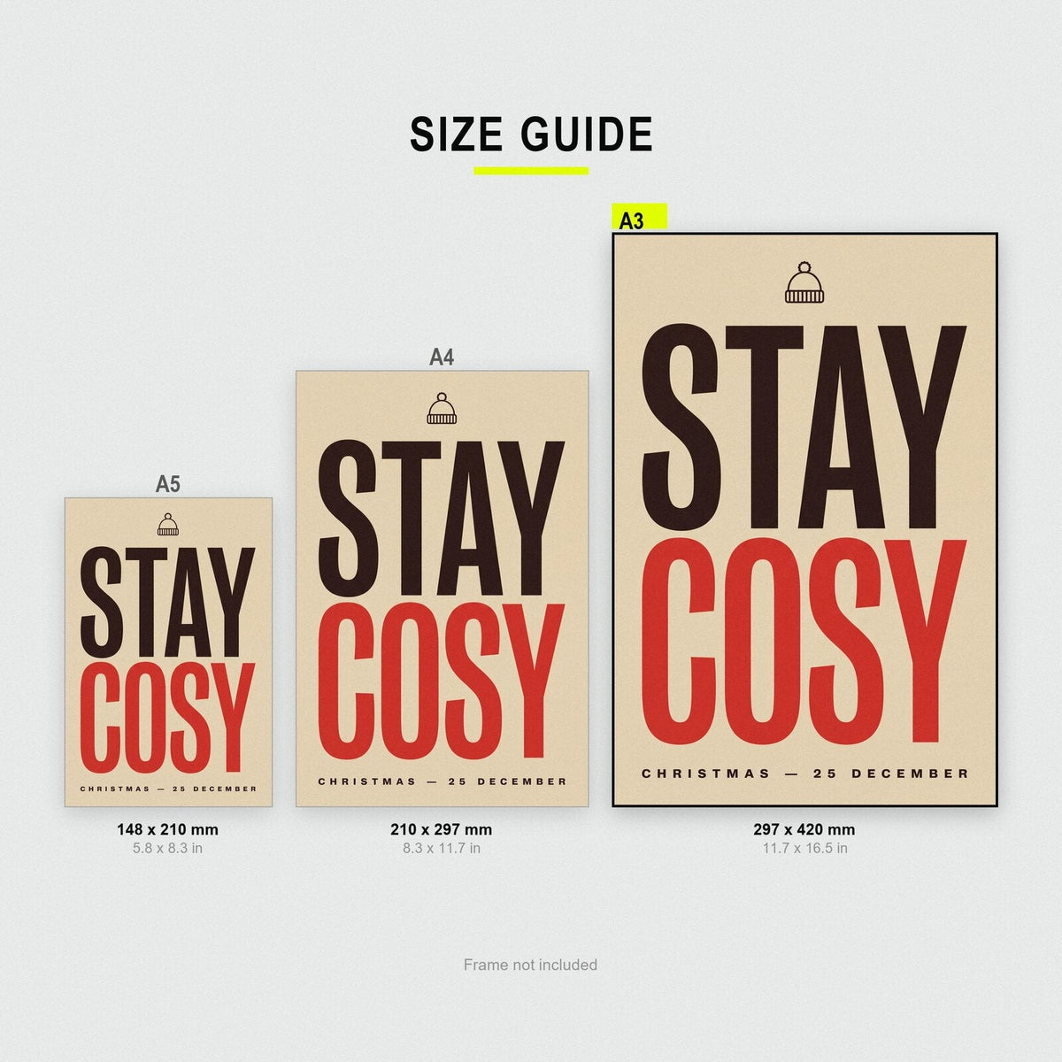 Stay Cosy Christmas Typography Art Print