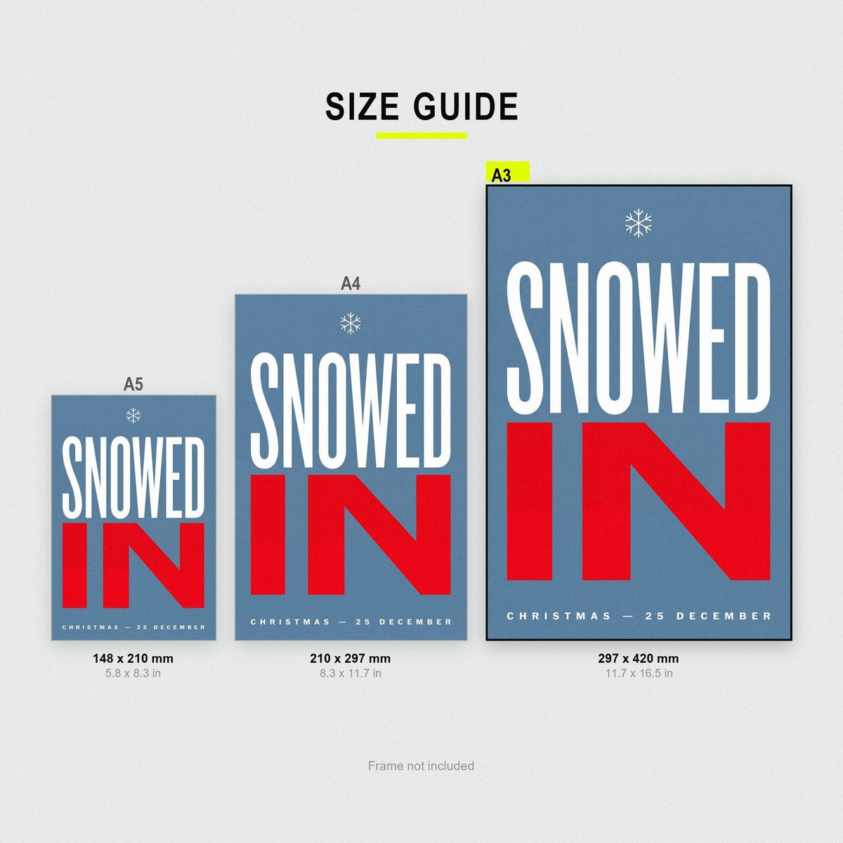 Snowed In Christmas Typography Art Print