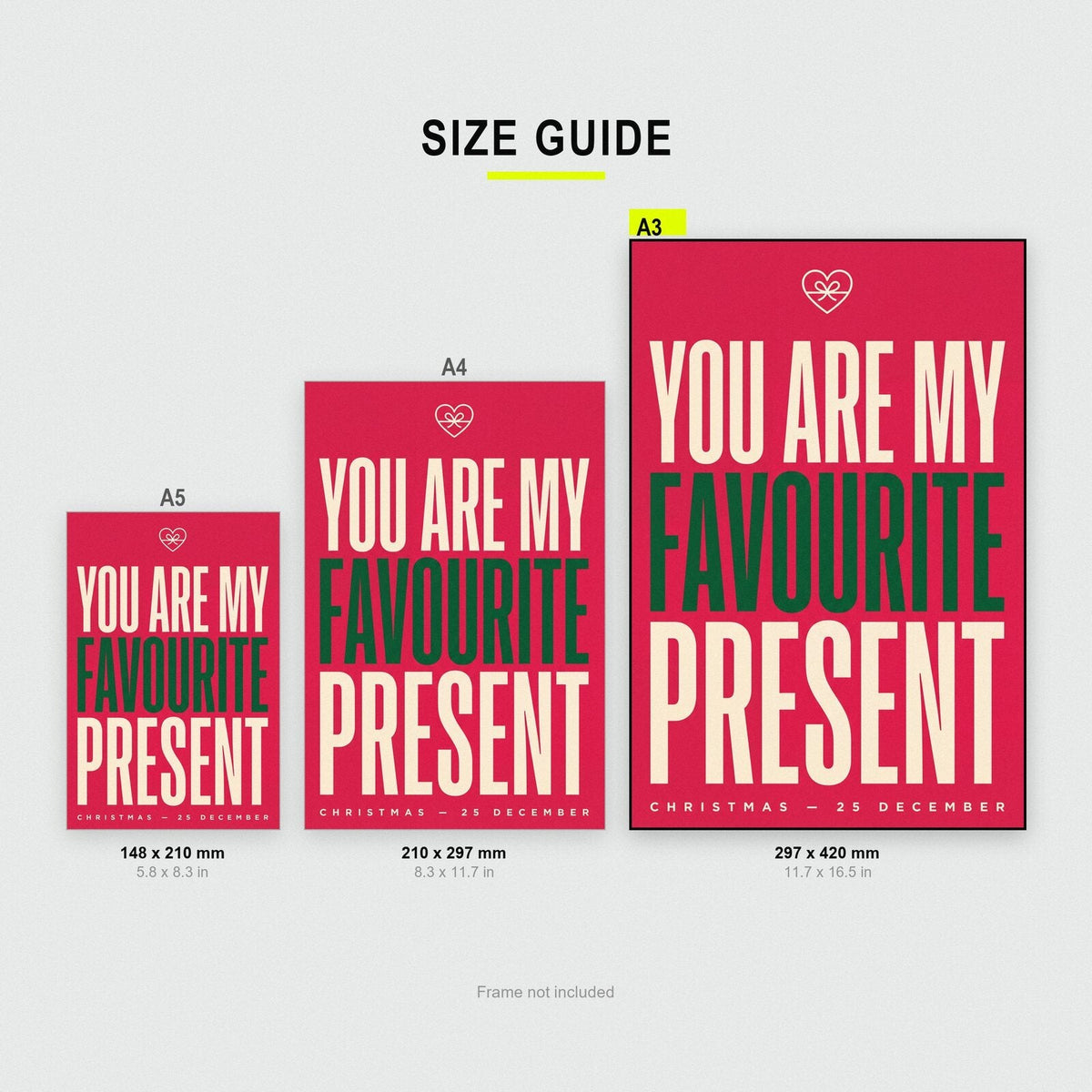 You Are My Favourite Present Christmas Typography Art Print
