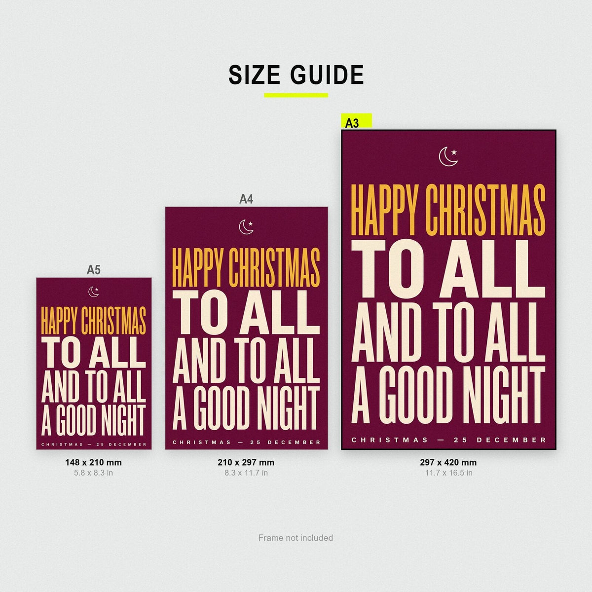Happy Christmas To All Christmas Typography Art Print