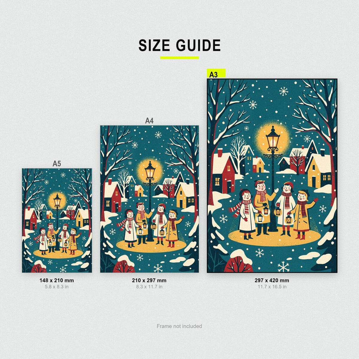 Singers By The Lamppost Christmas Art Print