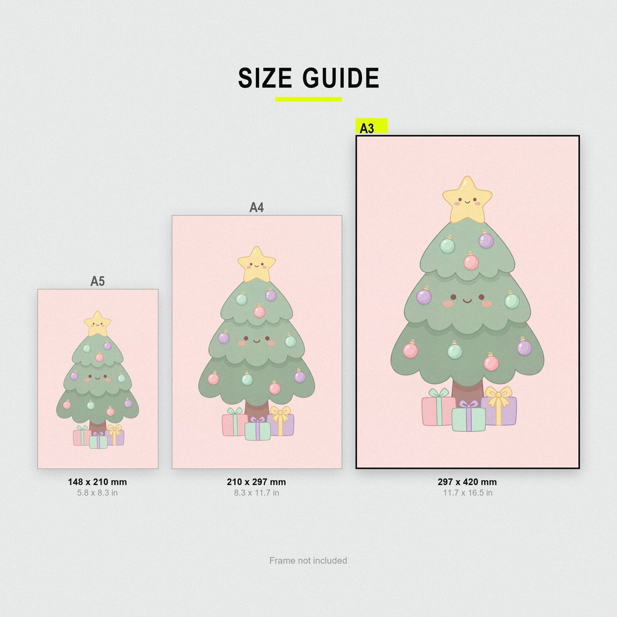 The Pastel Tree Cute Christmas Art Print
