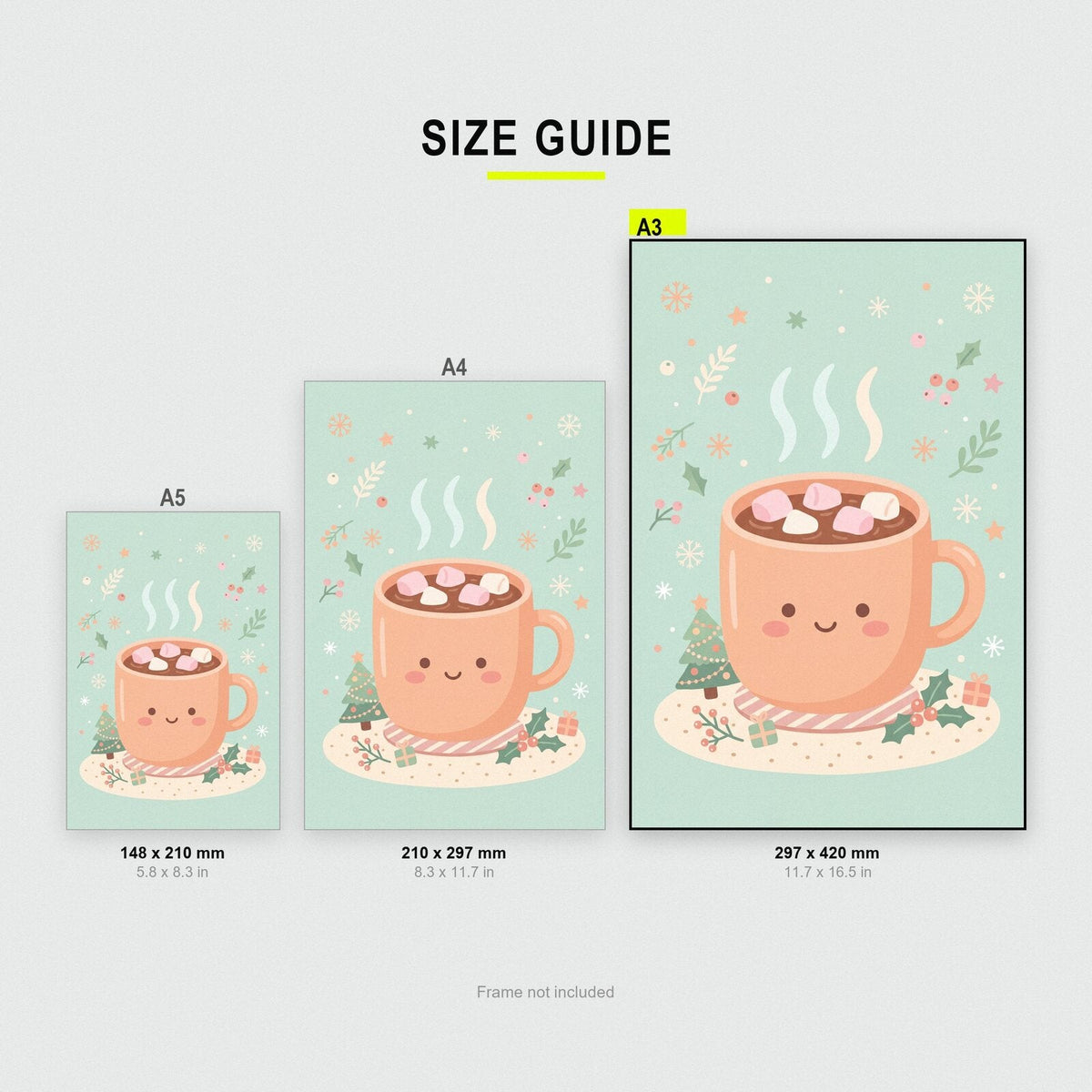 The Cocoa Mug Cute Christmas Art Print