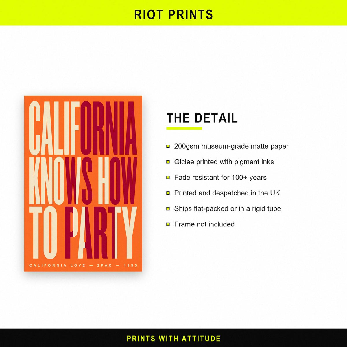 California Love Lyrics Print paper and printing specification
