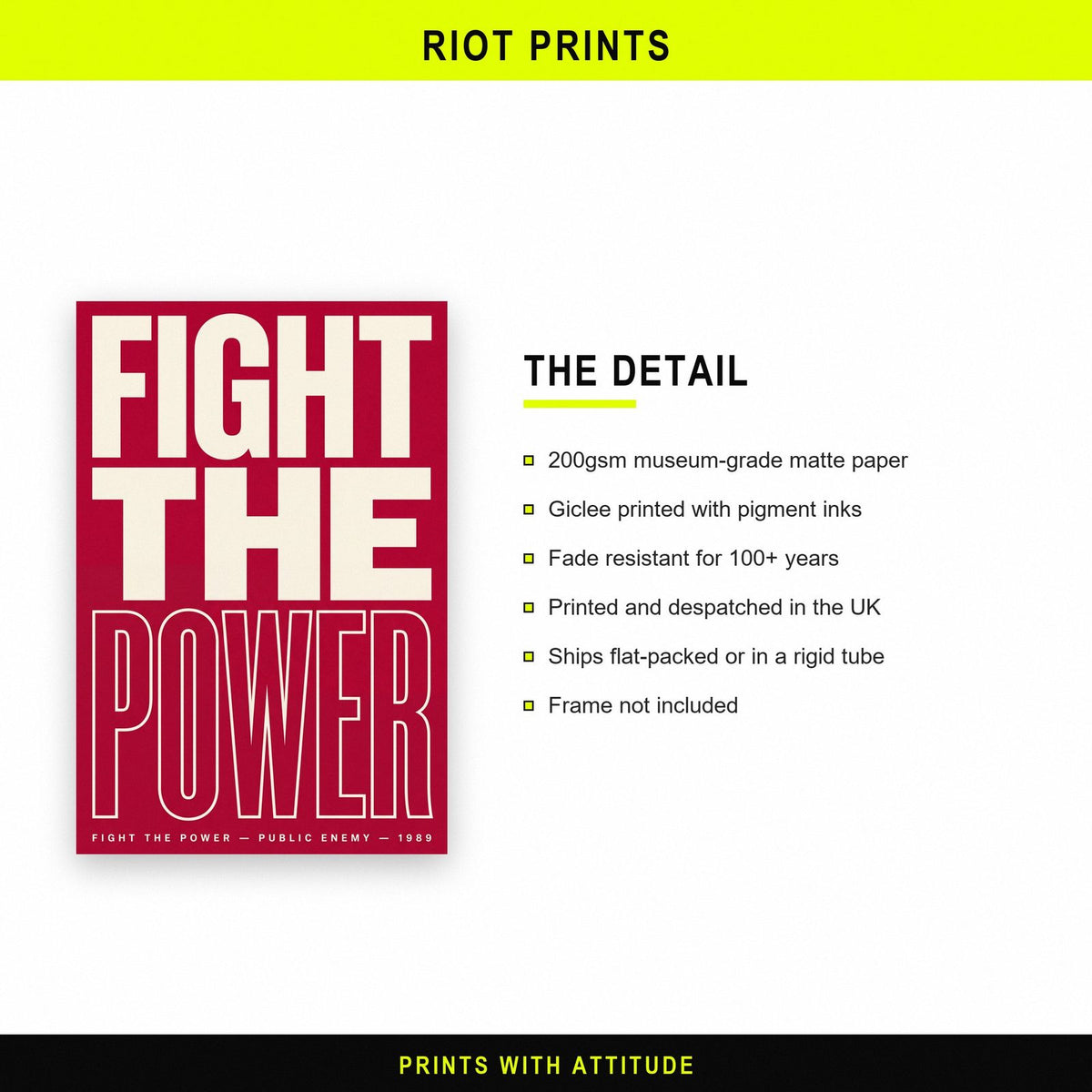 Fight The Power Lyrics Print paper and printing specification