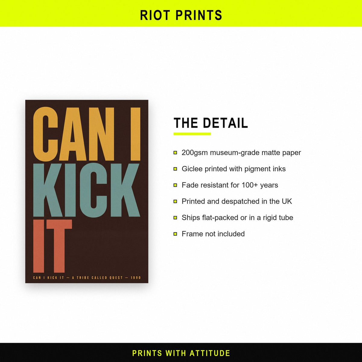 Can I Kick It Lyric Art Print