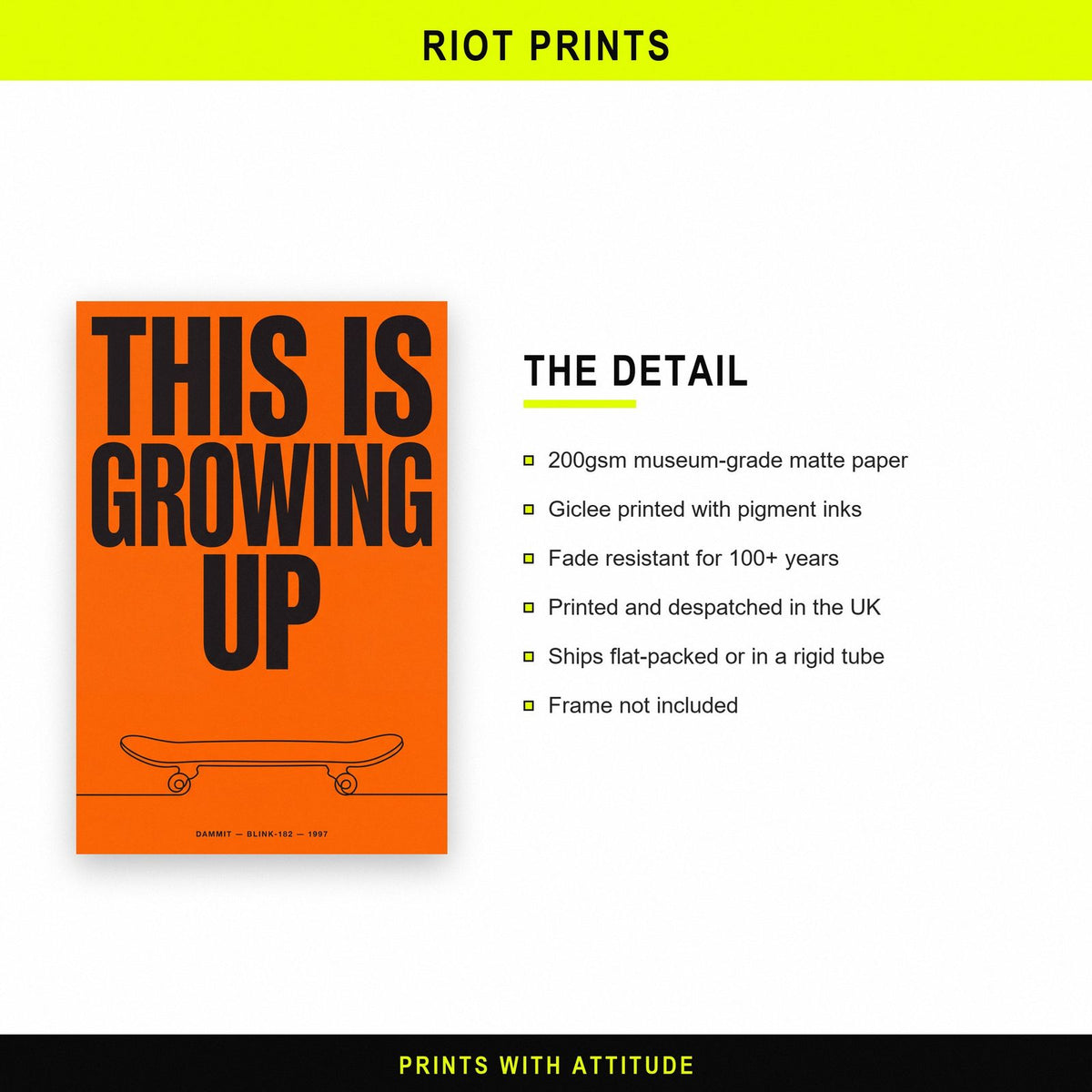 Dammit Lyrics Print paper and printing specification