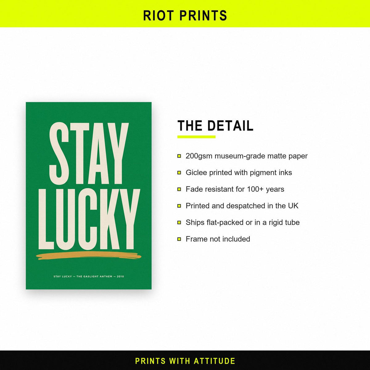 Stay Lucky Lyrics Print paper and printing specification