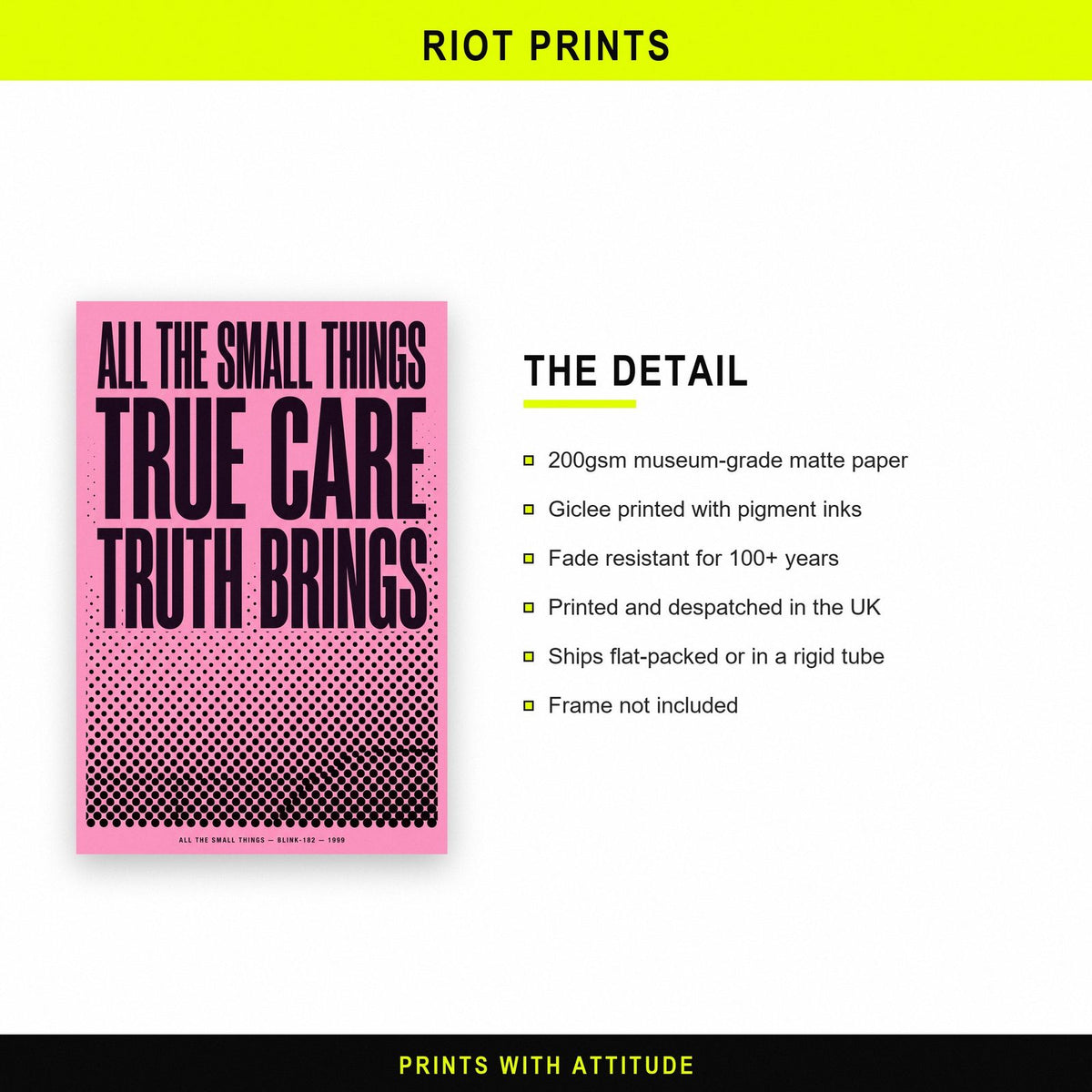All The Small Things Lyrics Print paper and printing specification