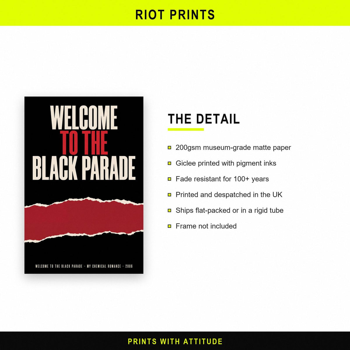 Welcome To The Black Parade Lyric Art Print